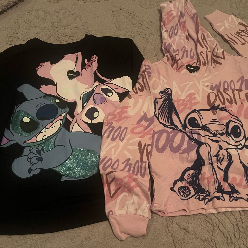 Stitch and Angel Graphic Sweatshirts